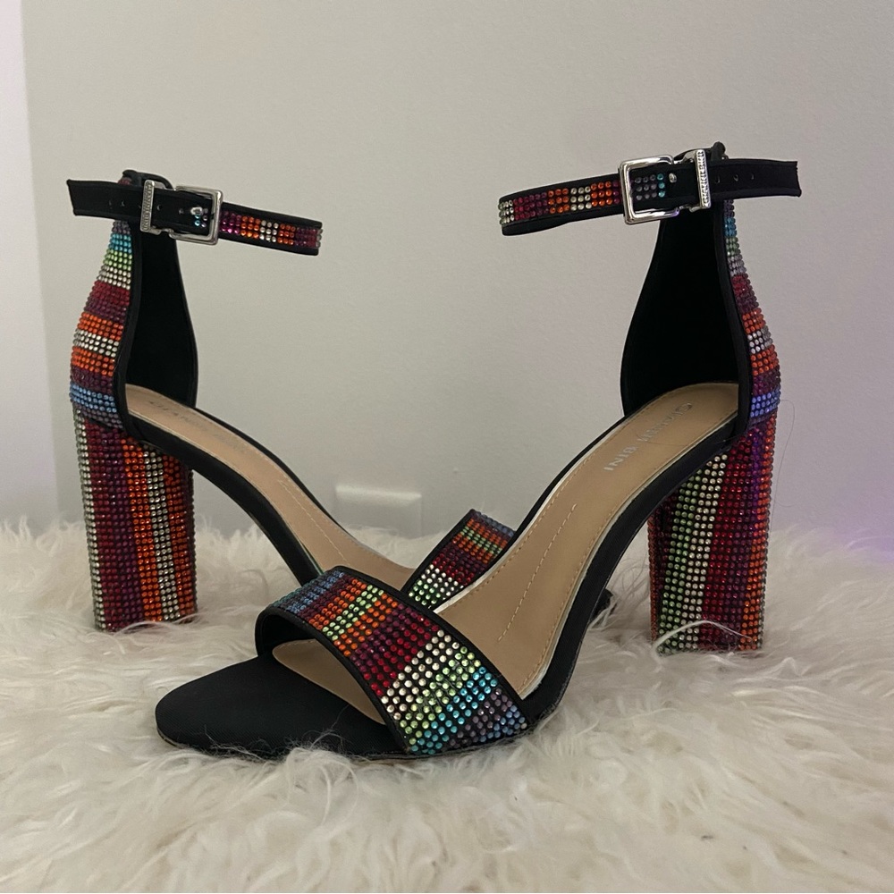 Gianni Bini Rainbow Rhinestone 4’’ Heels sz 8